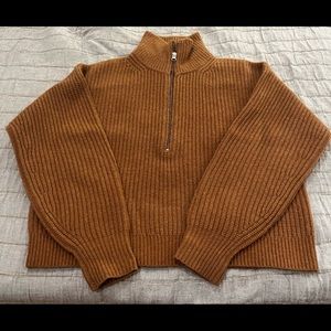 Everlane felted merino half-zip sweater